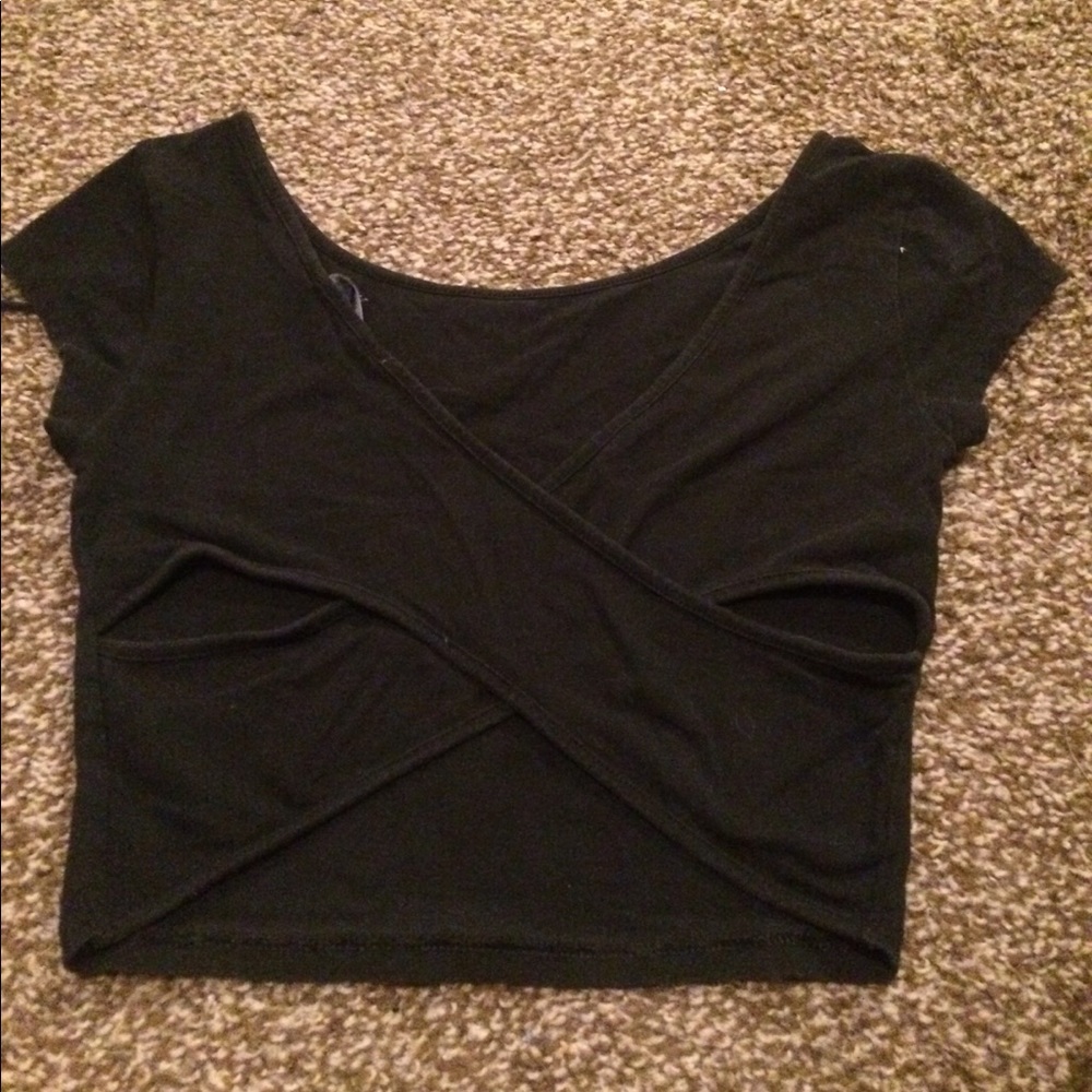 Black AE crop top